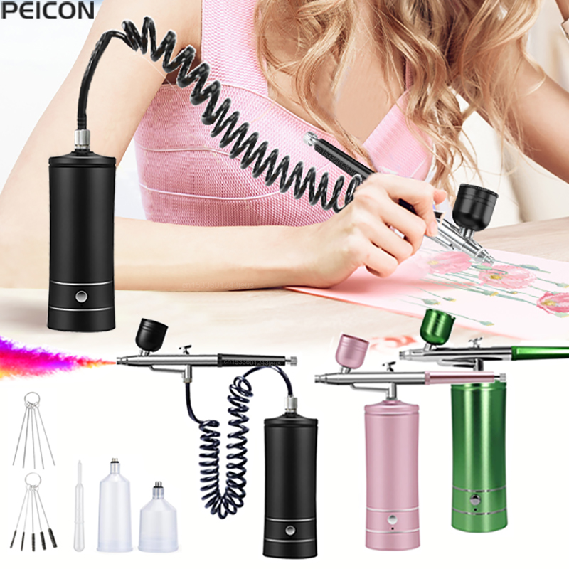 Airbrush Compressor Kit - Aérographe de peinture avec compresseur, Mini