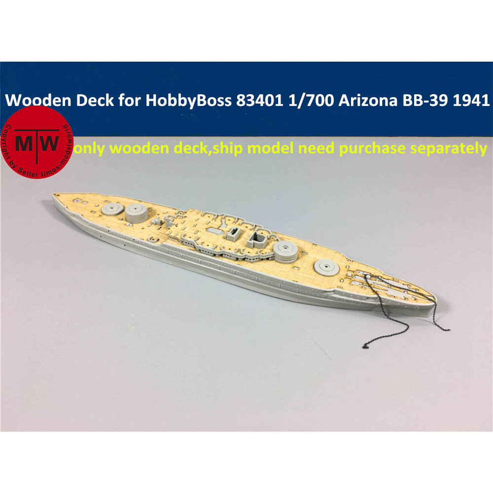 Model Kit Uss Arizona - Pont en bois à l'échelle 1/700