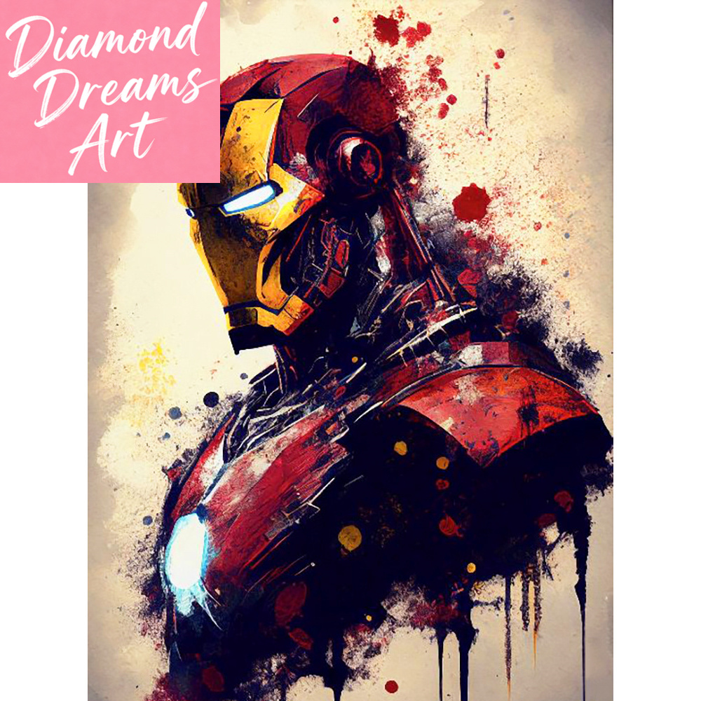 Model Kit Iron Man - Kit de peinture diamant DIY Marvel,
